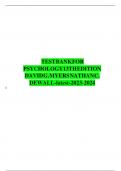 Test Bank for Psychology 12th edition by David G. Myers, C. Nathan DeWall ISBN: 9781319050627 