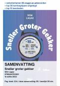 Geweldige samenvatting Sneller groter gekker Wim Lagae 9789464783001 - hele boek + oefentoets + kernbegrippen + top 10 leerdoelen