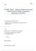 CHEM 3053 - Alkene Reactions And Mechanisms With Complete Solutions (2025)!!