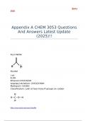 Appendix A CHEM 3053 Questions And Answers Latest Update (2025)!!