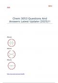 Chem 3053 Questions And Answers Latest Update (2025)!!