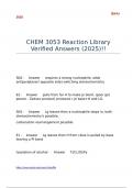 CHEM 3053 Reaction Library Verified Answers (2025)!!