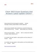 Chem 3053 Exam Questions And Answers Latest Update (2025)!!