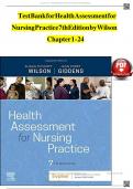 Test Bank for Health Assessment for Nursing Practice 7th Edition by Wilson Chapter 1 - 24