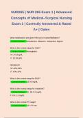 NUR265 | NUR 265 Exam 1 | Advanced Concepts of Medical–Surgical Nursing Exam 1 | Correctly Answered & Rated A+ | Galen