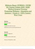 Midterm Exams: NURS201 / NURS 201 (Latest 2025 / 2026 Updates STUDY BUNDLE PACKAGE WITH SOLUTIONS) Medical Surgical Nursing- Promoting Wellness | Questions and Answers | Grade A | 100% Correct - West Coast