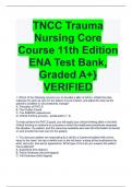 TNCC Trauma Nursing Core Course 11th Edition ENA Test Bank, Graded A+ VERIFIED