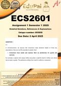 ECS2601 Assignment 1 (COMPLETE ANSWERS) Semester 1 2025 (655050) - DUE 2 April 2025