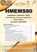 HMEMS80 Assignment 1 (COMPLETE ANSWERS) Semester 1 2025  - DUE 2 April 2025