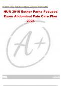 NUR 3010 Esther Parks Focused   Exam Abdominal Pain Care Plan  2025  