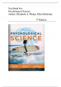 Test Bank for Psychological Science 7th Edition ( by Elizabeth A. Phelps ,Elliot Berkman ) All Chapters 1-15| Latest Edition 2025