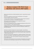 Business Acumen C201 WGU Exam Questions And Answers 2025 Update.