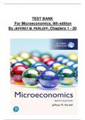 TEST BANK  For Microeconomics, 9th edition  By JEFFREY M. PERLOFF, Chapters (1 - 20) PDF 