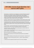 EPA Risk Assessor Exam Questions And Answers 2025 Update.