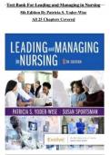 Test Bank For Leading and Managing in Nursing 8th Edition By Patricia S. Yoder-Wise; Susan Sportsman