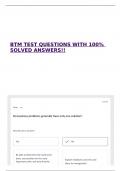 BTM TEST QUESTIONS WITH 100% SOLVED ANSWERS!!