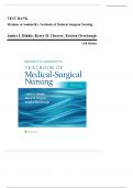 Test Bank for Brunner & Suddarth's Textbook of Medical-Surgical Nursing, 15th Edition (Hinkle, 2023),  chapter 1-68 , Latest edition, 100% Veriﬁed questions and  Answers. Already graded A+