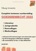 Complete samenvatting Goederenrecht - Tilburg Uni 2025 - Literatuur, Jurisprudentie en colleges + oefentoets + kernbegrippen + wetsartikelen