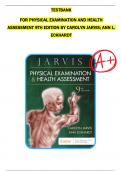 Test Bank For Physical Examination and Health Assessment - 9th Edition Authors Carolyn Jarvis & Ann L. Eckhardt All Chapters Covered.