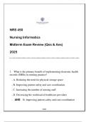 NR 450 Nursing Informatics (GCU) Midterm Exam Review 2025 (Qns & Ans