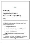 NURS 4212 (Population Health Nursing) Finals Exam Review (Qns & Ans) 2025