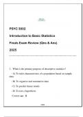 PSYC 3002 (Intro to Basic Statistics) Finals Exam Review (Qns & Ans) 2025.