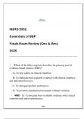 NURS 5052 (Essentials of EBP) Finals Exam Review (Qns & Ans) 2025.