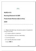 NURS 4151 (Nursing Research & EBP) Finals Exam Review (Qns & Ans) 2025.