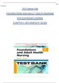 TEST BANK For Foundations and Adult Health Nursing 9th Edition Cooper | Chapter's 1 – 58 Updated Version 2024