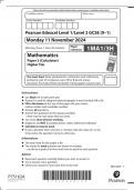 1MA1/3H GCSE Mathematics Edexcel 2024 November Higher