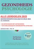 Gezondheidspsychologie Val Morrison 5e druk 2023 - ALLE leerdoelen + oefentoets + kernbegrippen COMPLEET