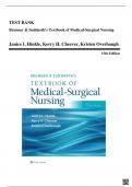 TEST BANK FOR BRUNNER & SUDDARTH'S TEXTBOOK OF MEDICAL-SURGICAL NURSING, 15TH EDITION (HINKLE)ALL CHAPTERS