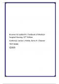 TEST BANK FOR Brunner & Suddarth's Textbook of MedicalSurgical Nursing 15th Edition Author(s): Janice L Hinkle, Kerry H. Cheever 