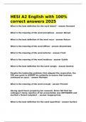 HESI A2 English with 100- correct answers 2025.