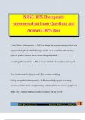 NRSG 1025 Therapeutic communication Exam Questions and Answers 100% pass