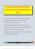 TEXAS NHA PRACTICE EXAM 2 QUESTIONS AND ANSWERS 100% PASS