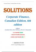 Solutions for Corporate Finance, Sixth Canadian Edition, 6th Edition Berk, All Chapters included 1-31