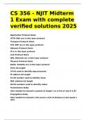 CS 356 - NJIT Midterm 1 Exam with complete verified solutions 2025.