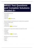 MRSO Test Questions and Complete Solutions Graded A+