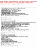 NR 322 Pediatrics Test 1 (development, safety, immunizations, anthropometrics, growth and development, med and IVF administration, EENT disorders, respiratory disorders and equipment, GI disorders,.pdf