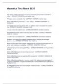 Genetics Test Bank 2025 The activity of DNA polymerases that remove incorrectly incorporated nucleotides is  called: - CORRECT ANSWERS proofreading repair AP repair acts on nucleotides that: - CORRECT ANSWERS lost their base Which of the following chemica