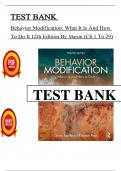 Test Bank For Behavior Modification What It Is And How To Do It 12th Edition By Martin (Ch 1 To 29) Update ( pdf file )