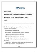 CAP 3034 Intro to Computer Aided Animation (UF) Midterms Exam Review 2025 (Qns & Ans