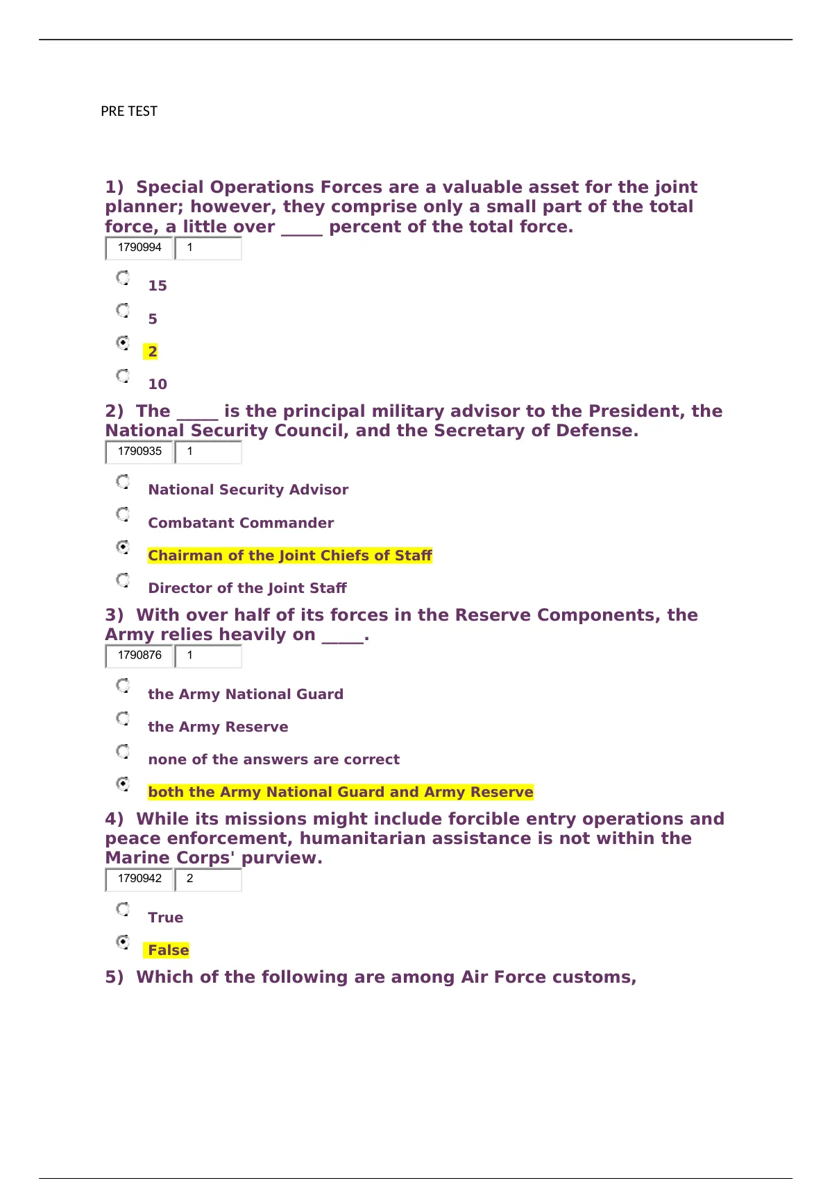 Sejpme Pre Test Exam Question Answers Different Set Collection Already High Rated Exam