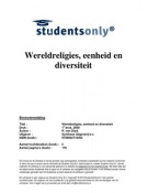 Samenvatting Wereldreligies, eenheid en diversiteit