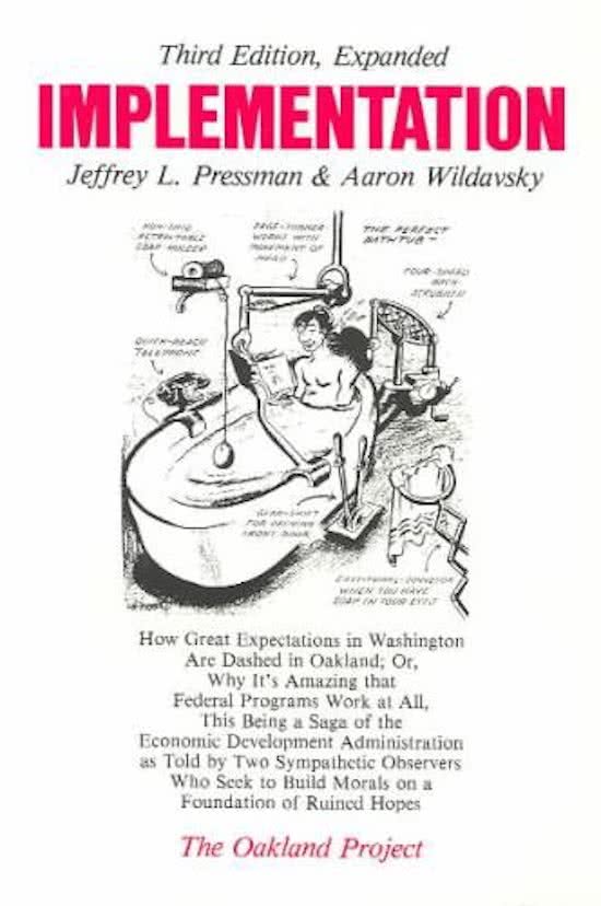 Implementation - Pressman en Wildavsky, 1984, derde druk