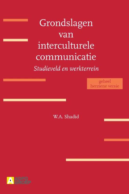 Intercultural communication Shadid, samenvatting 1,2, 5, 9 en 10!