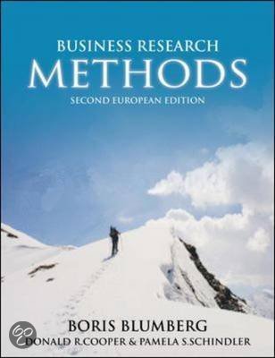 Samenvatting Business Research Methods 1.1 EXAM I: H1 t/m 5