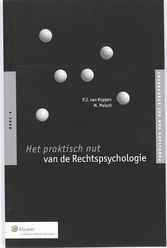 Het praktisch nut van de rechtspsychologie