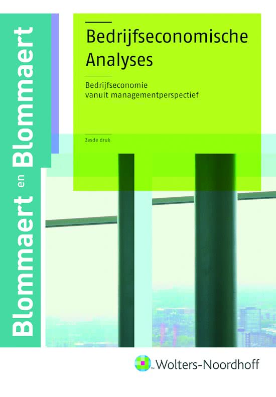 BEC-10306 - samenvatting inleiding bedrijfseconomische analyse